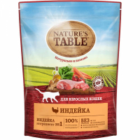Корм NATUREs TABLE для взрослых кошек индейка