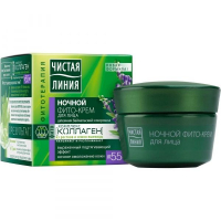Ночной Фито-Крем для лица Чистая Линия 55+ Шлемник и Морошка